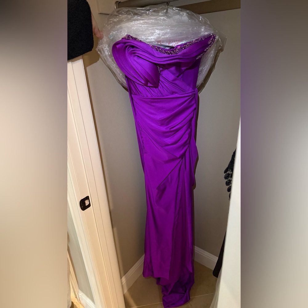 Albina Dyla Purple Evening Gown
